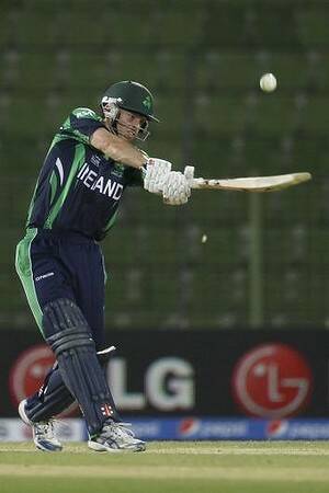 No. 4: Ireland's Ed Joyce in the T20 Wold Cup against UAE. Photo: AP