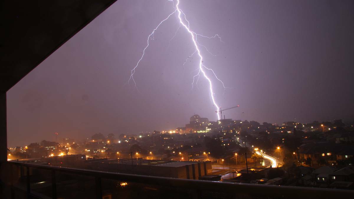 Lightning over Wollongong on Thursday. Picture: Reader Ian Black/Illawarra Mercury