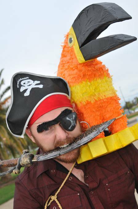 Ben Campbell doesn't hold back at the Pirates of Treasure Cove Charity Ball in Tamworth. Picture: Geoff O'Neill/Northern Daily Leader