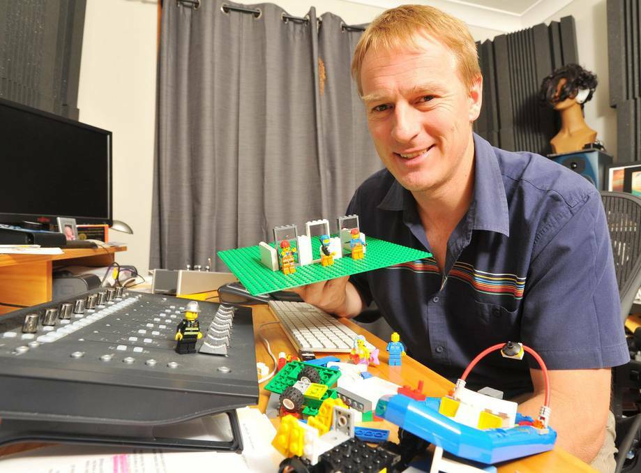 Charles Sturt University Wagga academic Damian Candusso worked as a sound designer on The LEGO Movie. Picture: Kieren L Tilly/The Daily Advertiser