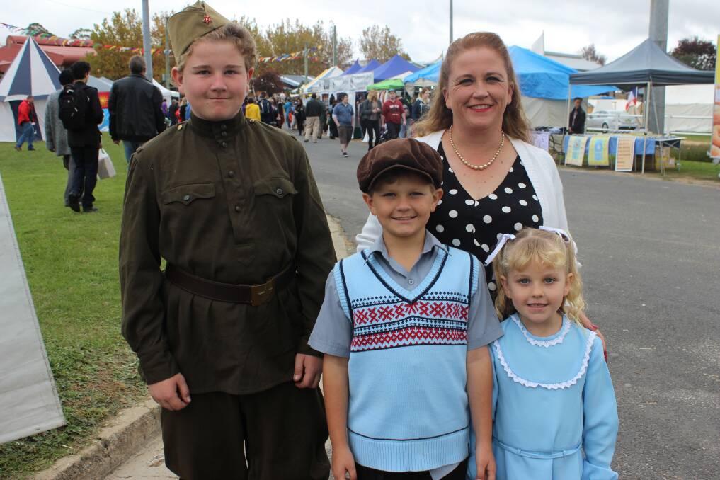 Making the festival a family affair were Cody, Isaac, and Ellouise McGuire with mum Rachael