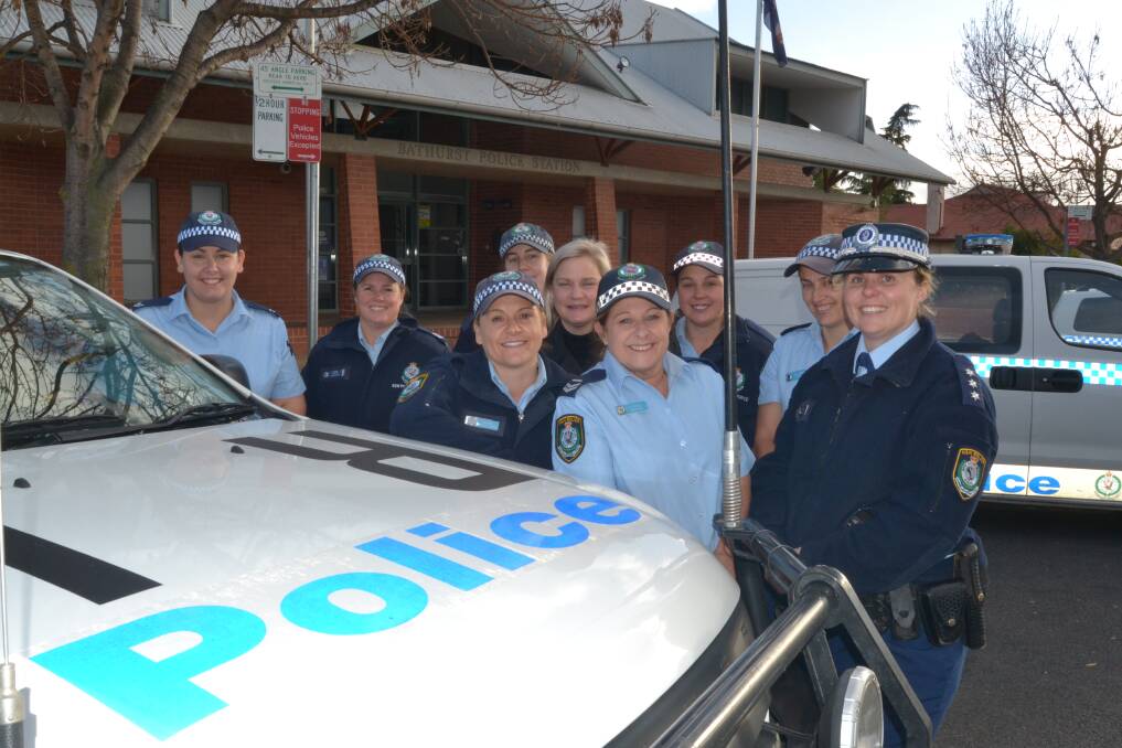 WOMEN IN UNIFORM: Chifley local area command Acting Inspector Leanne Walsh (front right) and her female colleagues will join the broader community to celebrate 100 years of women in policing this Sunday. 051315jccops3