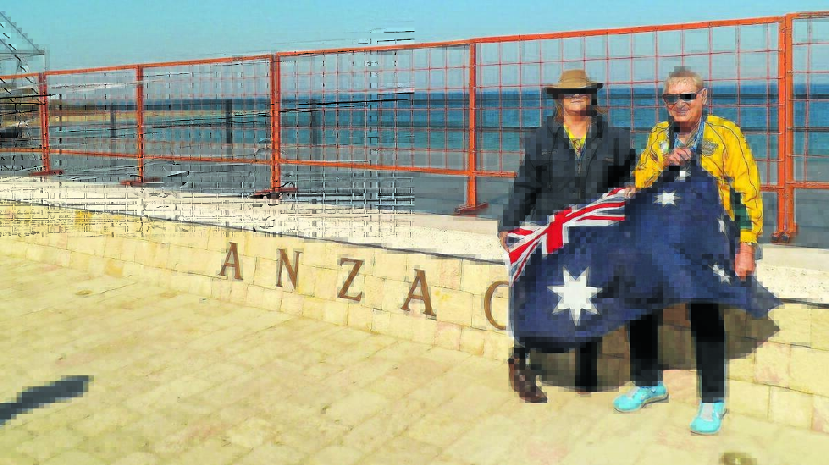 REMEMBERING: Jo-Anne Cleton and her uncle Russell Hutchinson during their trip to Gallipoli to mark Anzac Day.