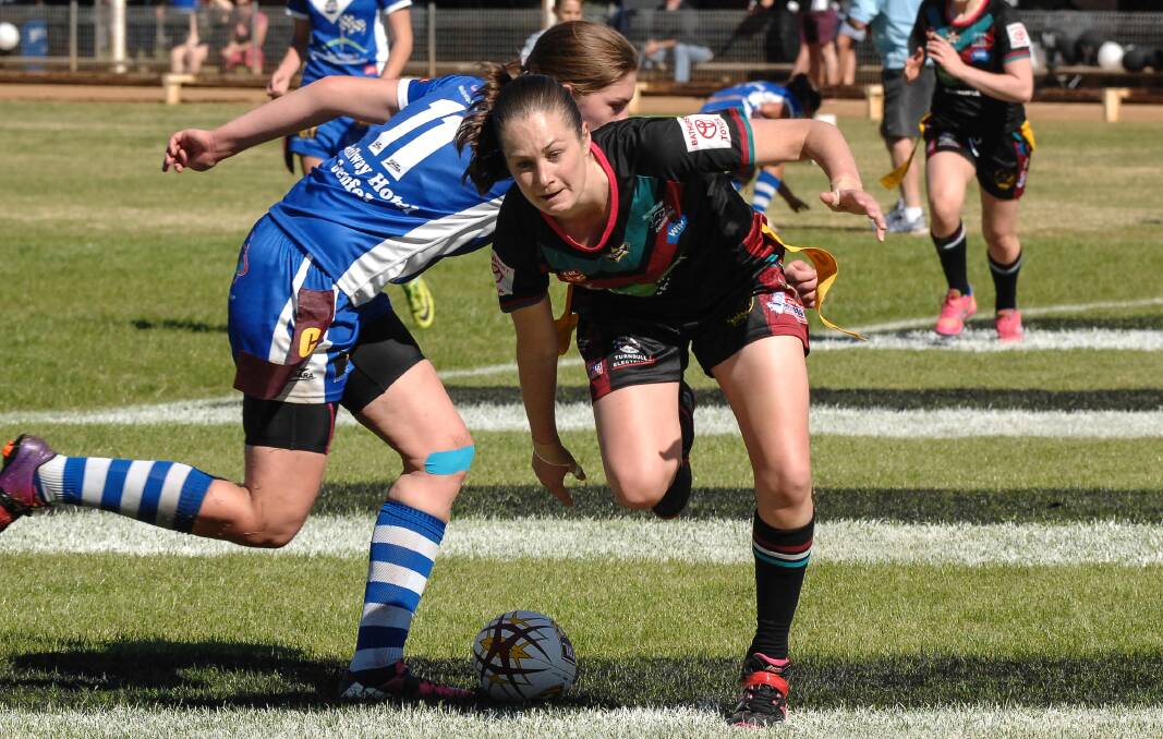 WELCOME CALL: Monique Christie-Johnston was a last minute addition to the Western Rams league tag squad on Monday. 091414zgirlsaction1