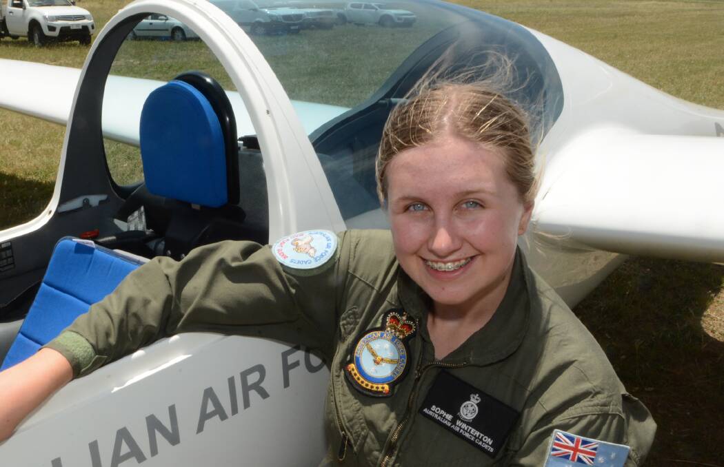 FLYING HIGH: Air cadet Sophie Winterton of the 328 City of Bathurst Squadron. Photo: PHILL MURRAY 112615psophie