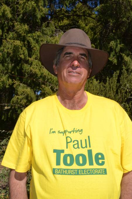 ELECTION DAY: Colin McPhee representing the Nationals at the Perthville Public School polling booth. Photo: NADINE MORTON 032815nmvote22