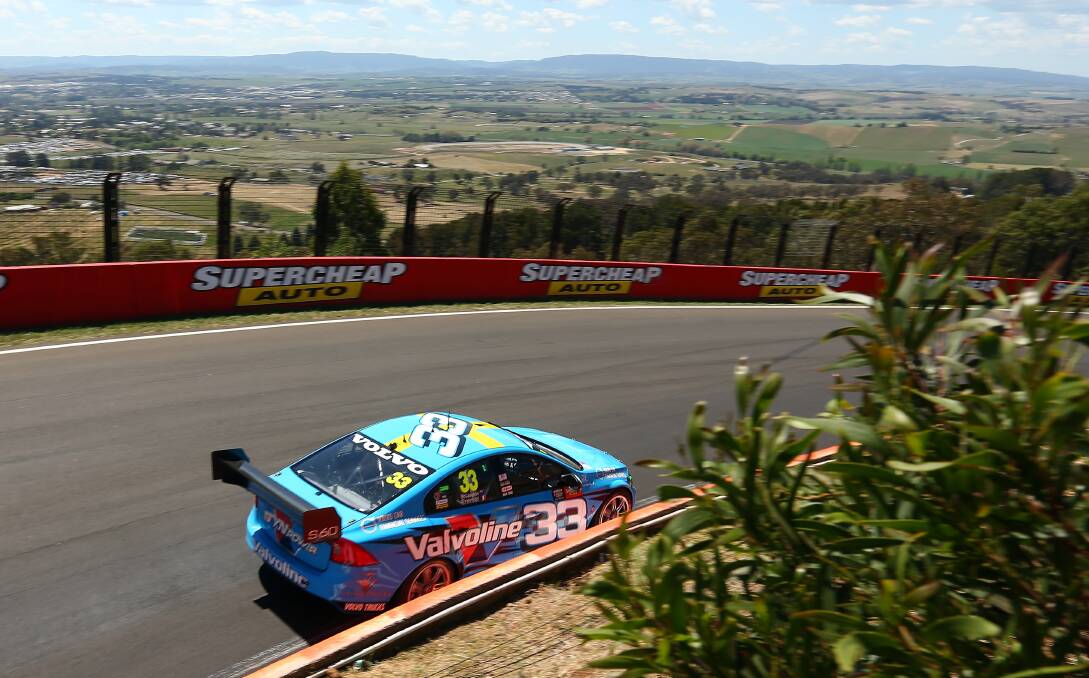 STRONG COMBINATION: Alex Premat pictured taking on Bathurst’s Mount Panorama for Volvo, has been announced as the co-driver for Shane van Gisbergen for this year’s Enduro Cup. Photo: GETTY IMAGES 012716premat