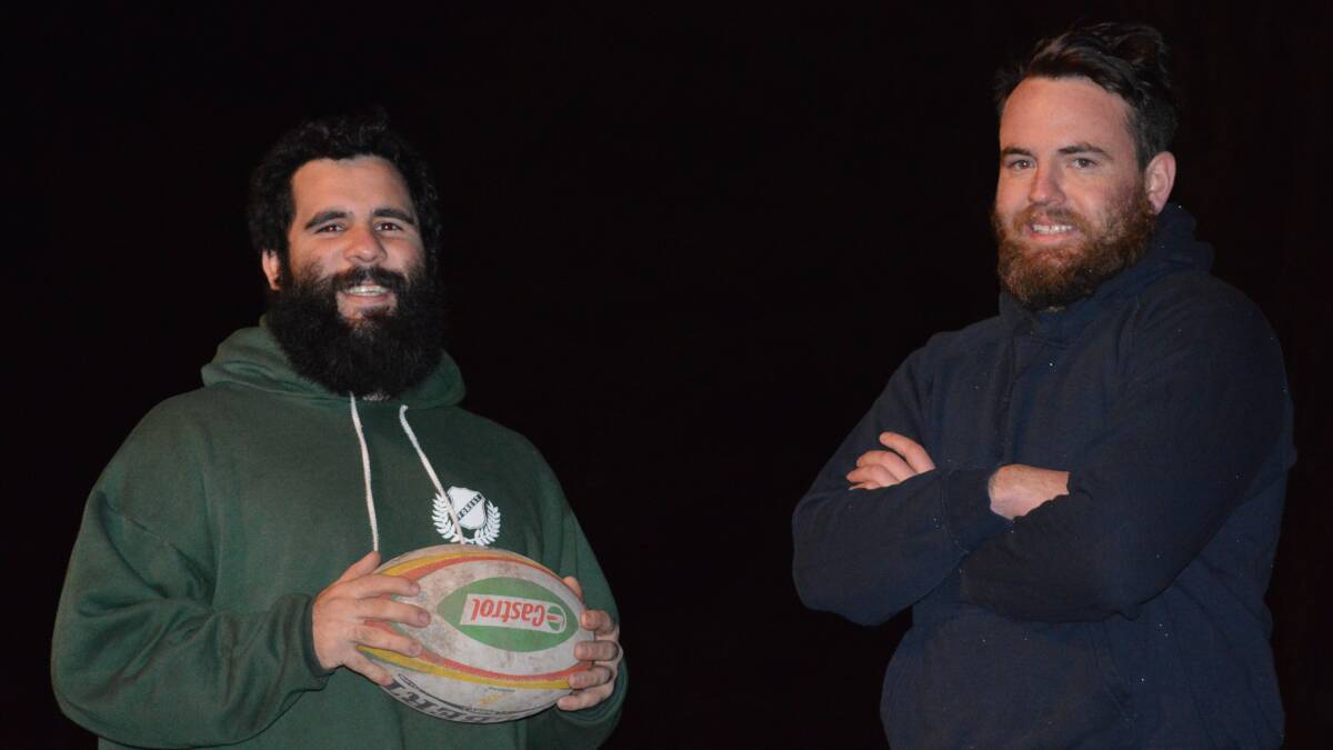 BEARDED BANDITS: Tom Goolagong and TJ Cunynghame are hell-bent on securing victory over Bathurst Bulldogs on Sunday. Photo: MATT FINDLAY 0827mfrugby2