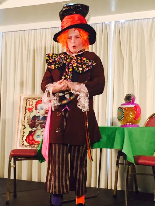 Toby Gough performs his monologue Mad Hatter which he was awarded first place.