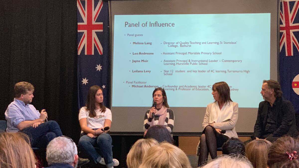 BRAINS TRUST: St Stanislaus' College teacher Melissa Lang fronting a panel discussing the role influence plays in 4C school transformation. Photo: SUPPLIED