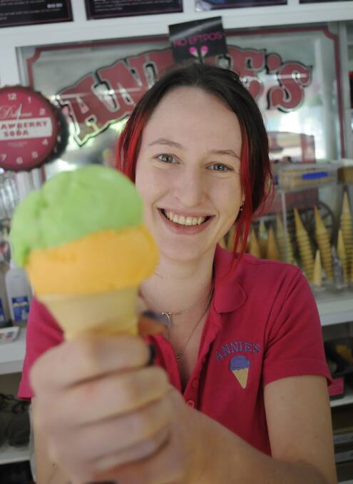 TREAT: Annie's Ice Cream's Jess Mrdjenovic. Photo: CHRIS SEBROOK 112216cannies