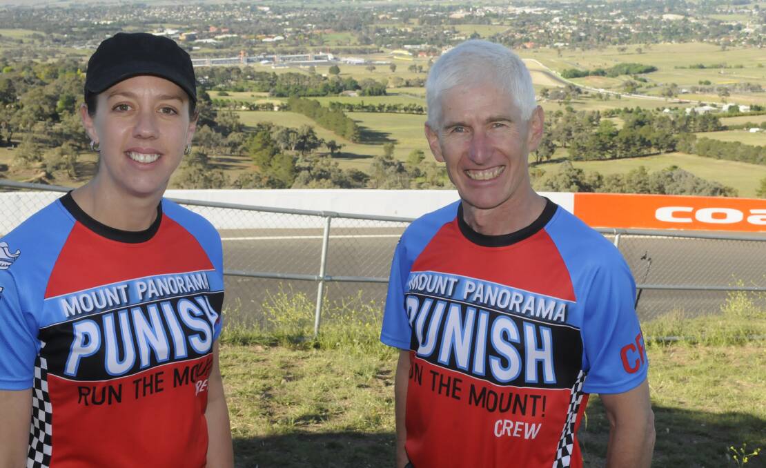 UP FOR A CHALLENGE?: Mount Panorama Punish race co-ordinators Jennifer Arnold and Stephen Jackson are ready for the weekend event. Photo: CHRIS SEABROOK 112017cpunish2