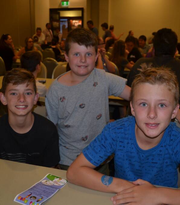 HANGING OUT: Jack Patrick, 11, and brothers Diesel, 8, and Stirling Farr, 12, were among more than 150 people who attended. Photos: NADINE MORTON 012017nmshow6