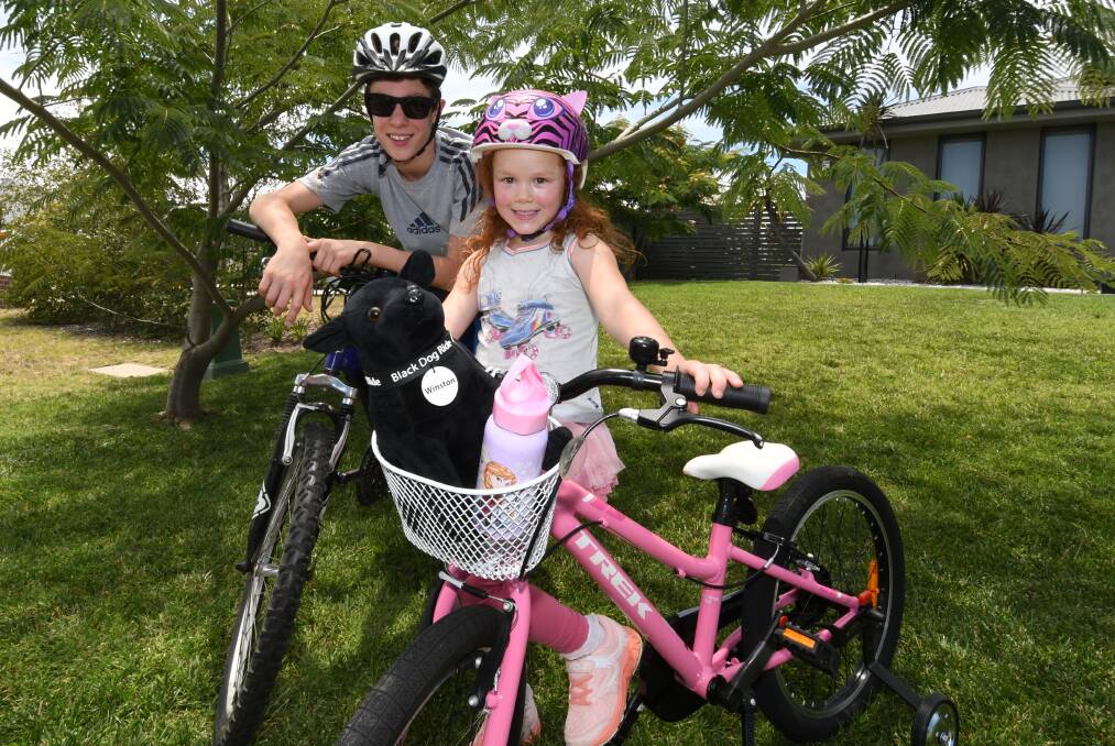 SAFETY FIRST: Christian Blasig, 12, and Ava Greatorex, 5, say they never ride their bikes without wearing a helmet. So far this financial year 22 Bathurst cyclists have been find for not wearing one. Photo: CHRIS SEABROOK 012118cbsafe1a