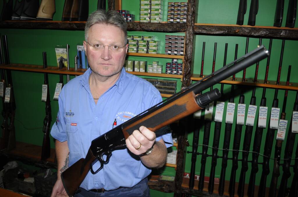 Darryl Weal with an Adler five shot shotgun. Photo:CHRIS SEABROOK 102516cshotgun3