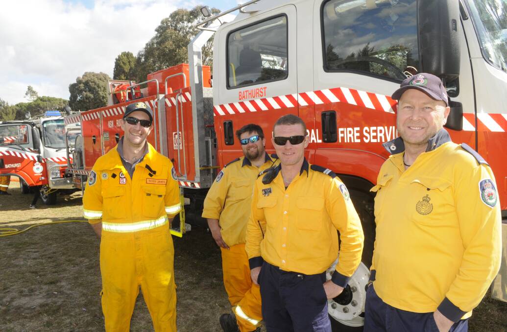 SEASON READY: NSW Rural Fire Service volunteers Scott James, Nick  Kenny, Senior Nick Fabian and Shane Thomas. Photo: CHRIS SEABROOK 091617crfs2