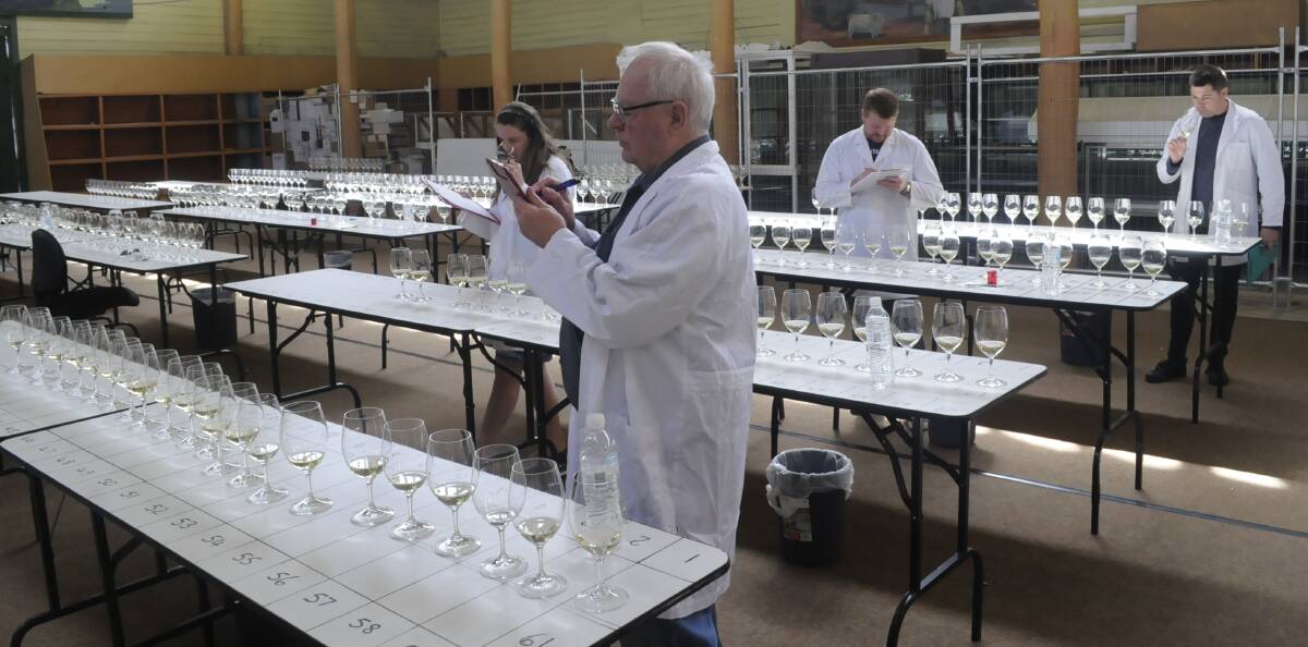 SNAPSHOT: Judging is well underway for the 19th annual National Cool Climate Wine Show in Bathurst. Photo: CHRIS SEABROOK 101717cool
