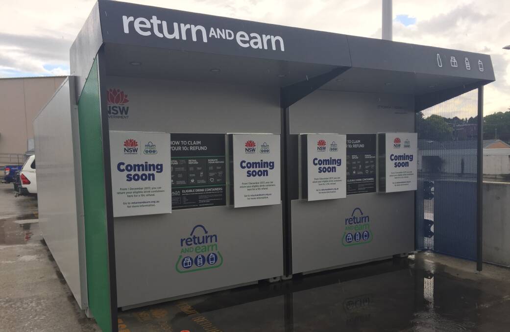 RECYCLING POINT: One of the Return and Earn reverse vending machines that has been rolled out across the state. Photo: FILE 122017recycle