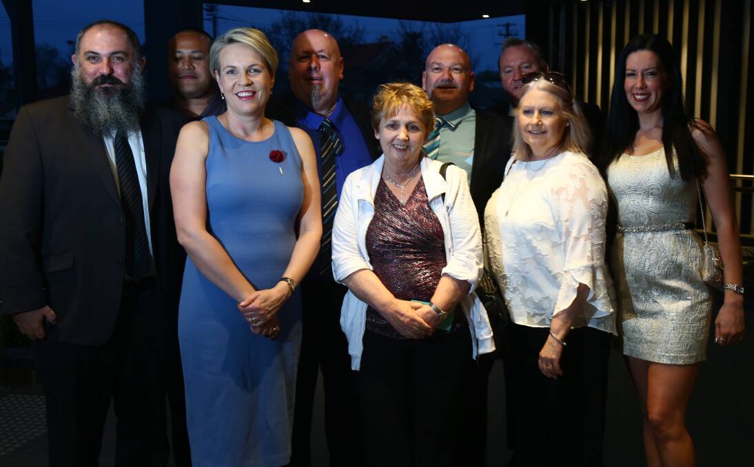 FOR THE PEOPLE: Deputy Leader of the Opposition Tania Plibersek (front left) with some of the Labor supporters on Saturday evening. Photo: PHIL BLATCH 092317pblight3