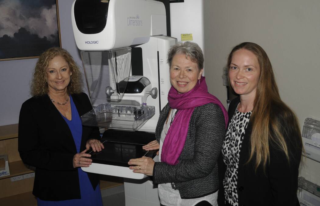 NEW SITE: BreastScreen NSW Greater Western manager Meg O'Brien, breast cancer survivor Janelle Gervasoni and Bathurst clinical co-ordinator and surgeon Dr Melinda Van Oosterum. Photo: CHRIS SEABROOK 091817cbreast1