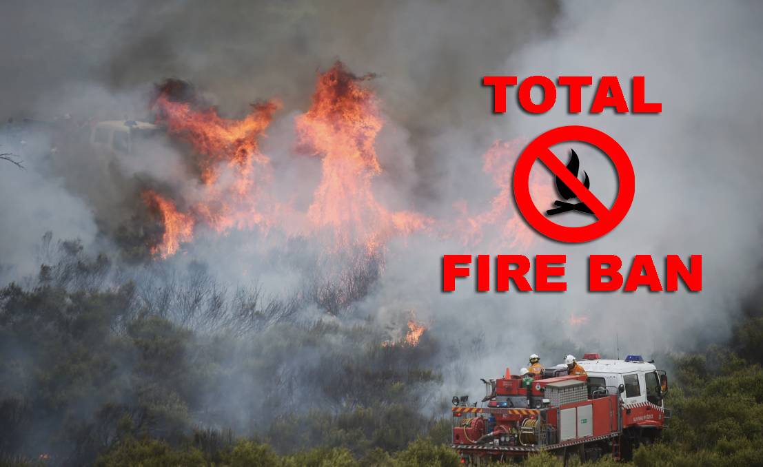 Total fire ban ordered as severe fire risk and heatwave continue