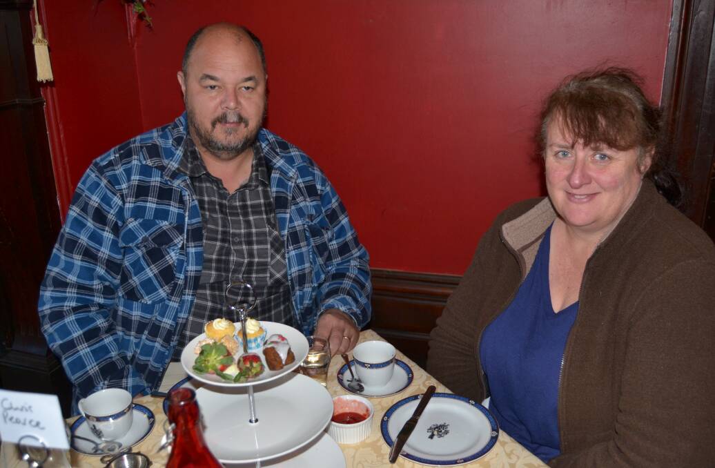 TREATS: Chris and Leanne Pearce enjoyed a decadent afternoon at Abercrombie House. Photo: NADINE MORTON 070316nmtea4