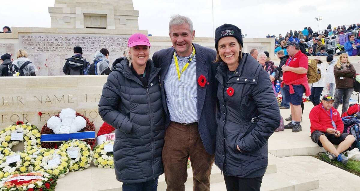 TRAGEDY: Belinda Thompson said she was shocked by the terror attacks in Turkey. She is pictured with her sister Sally Clifton with fellow traveller David Wilkinson in Gallipoli.
