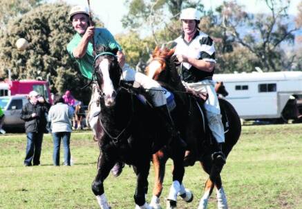 GREAT SHOT: Peter Hagney, from the Raglan Polocrosse Club, makes a clean shot at the recent NSW Zone Polocrosse championships in Dunedoo. 081810polocrosse2