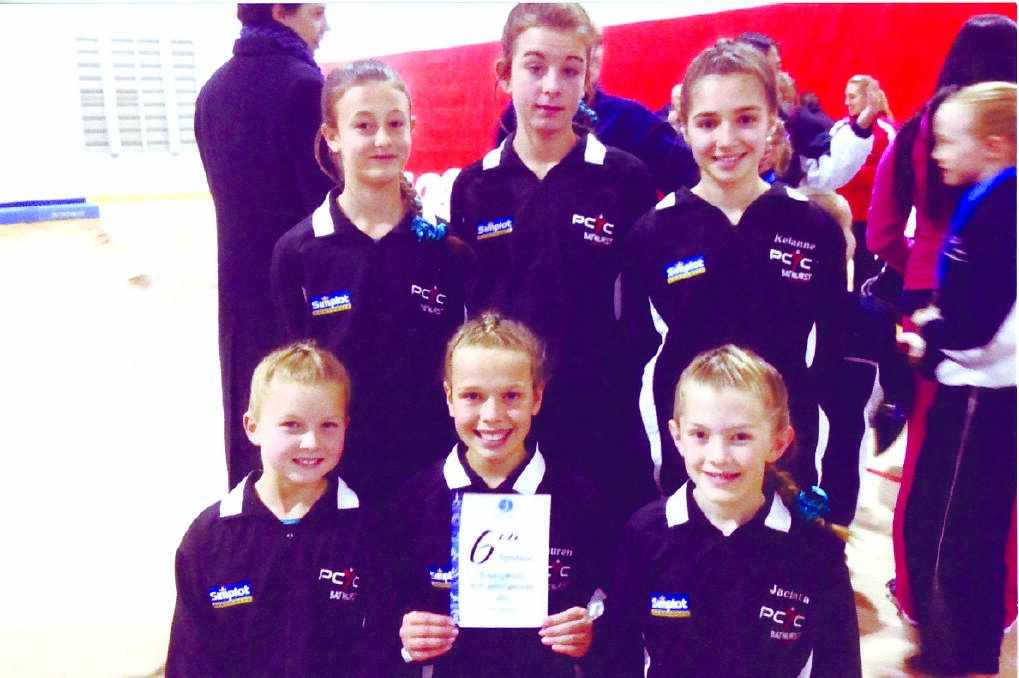 ELITE: The Bathurst PCYC level two gymnasts after the recent Country titles in Orange, including (back) Courtney Harter, Zoi Petford and Keianne Cochrane and (front) Molly Brown, Lauren Clemens and Jacinta Windsor. 	071712gym2