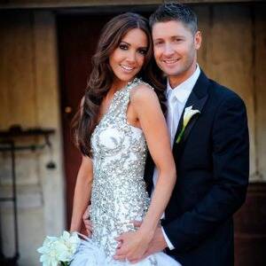 Bowled over... Michael Clarke and new bride Kyly Boldy. Photo: Twitter