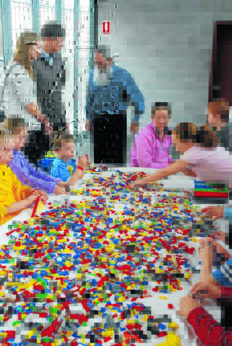 Lego, lego everywhere ... adults and children alike took the opportunity to make something.