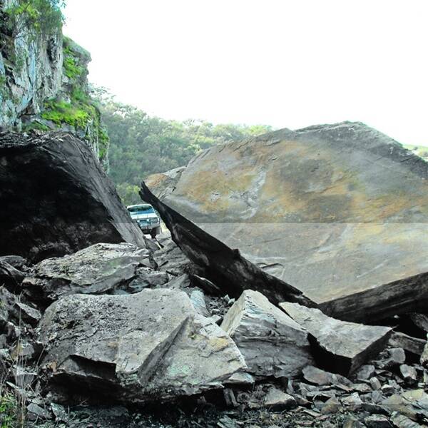 NO WAY THROUGH: This huge boulder has forced the closure of the iconic Bridle Track, north of Bathurst.