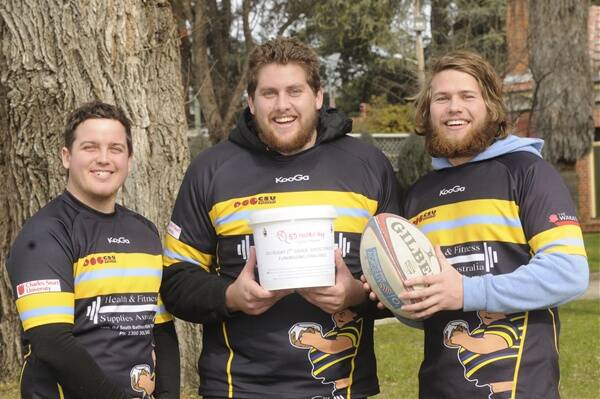 GOOD CAUSE:  CSU trio, from left, Jessie Pavlovich, Ryan Bear and Lachie Blunt will be hoping to raise plenty of money for cystic fibrosis tomorrow. Photo: PHILL MURRAY 071311prugger