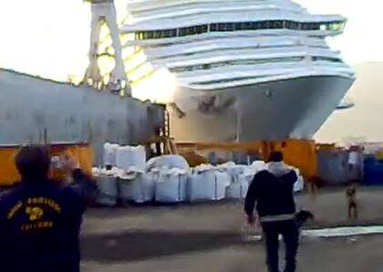 More trouble ... The Costa Concordia was reportedly  filmed hitting a port in 2008.