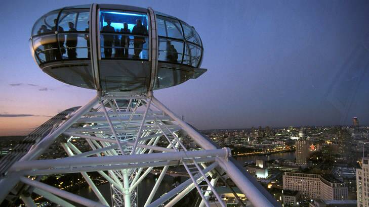 View to a thrill: A pod on the London Eye high above the city's skyline. Photo: British Tourist Authority