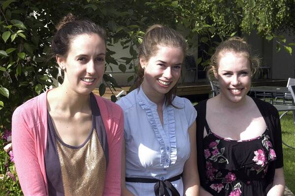 RELIEF: MacKillop College students Lili Smith, Caitlin Crowley and Kimberley Neubeck. 121411cfhsc