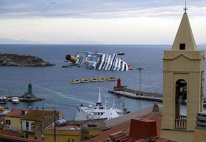 Ran aground ... the Costa Concordia.