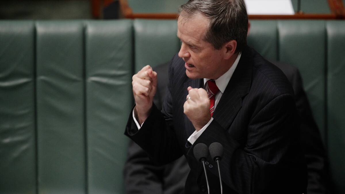 Minister for Employment and Workplace Relations Bill Shorten during Question Time at Parliament House in Canberra on Tuesday 14 May 2013. Photo: Alex Ellinghausen