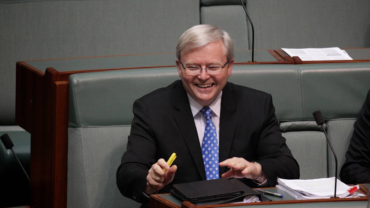 Labor MP Kevin Rudd during Question Time at Parliament House in Canberra on Tuesday 14 May 2013. Photo: Alex Ellinghausen