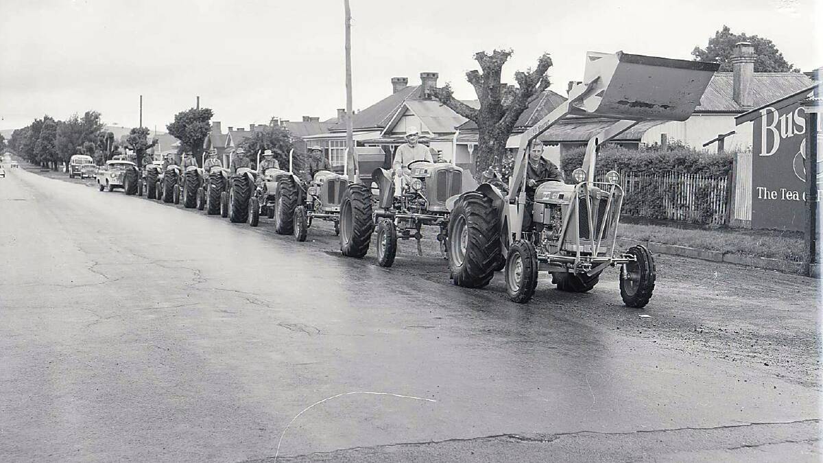Almer tractors being driven to the Orange Field Days, November 1961. Photo: CWD Negative Collection, Orange & District Historical Society.