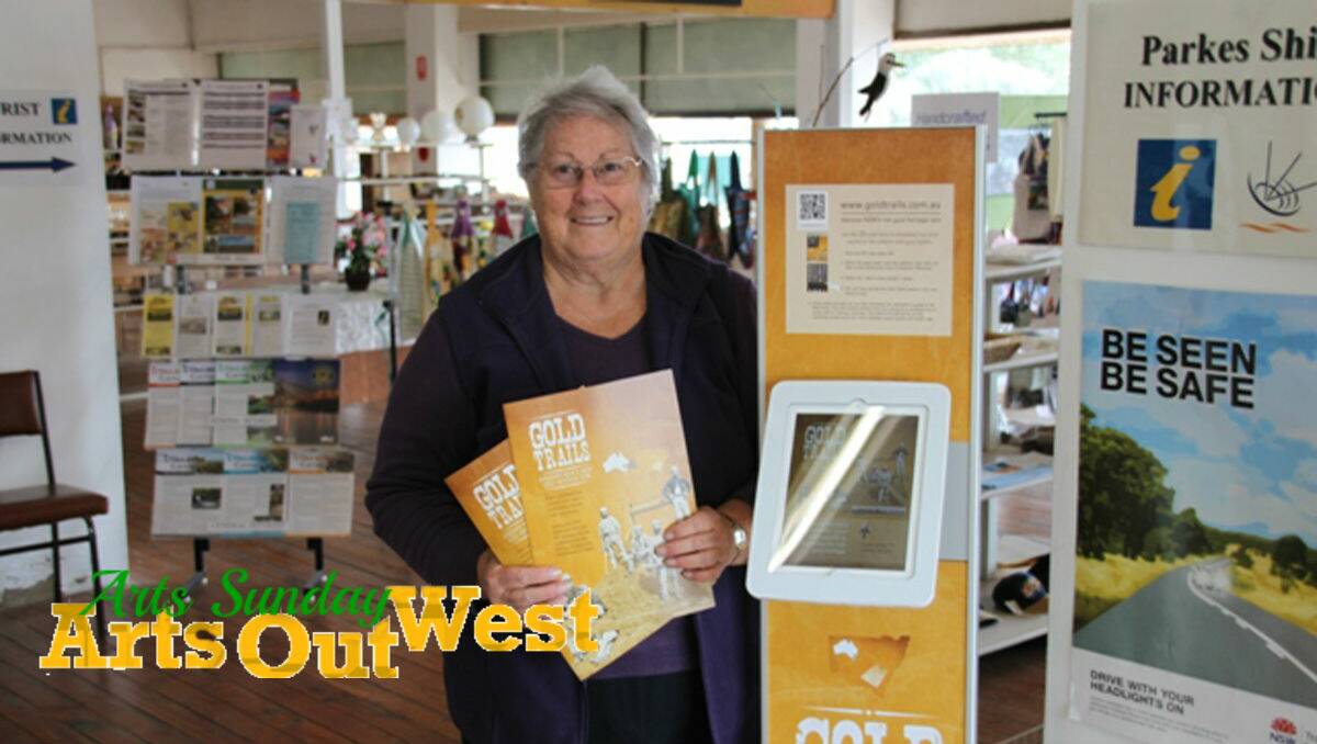 Good as gold: Helen Eslick, Peak Hill VIC volunteer shows off the new Gold Trails materials