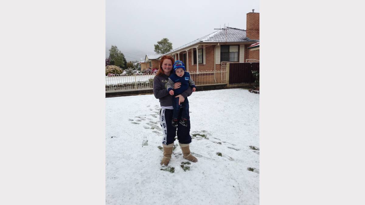 SNOW: Having fun in Lithgow were Kaitlyn Whyte and Kaiden Core. Photo contributed