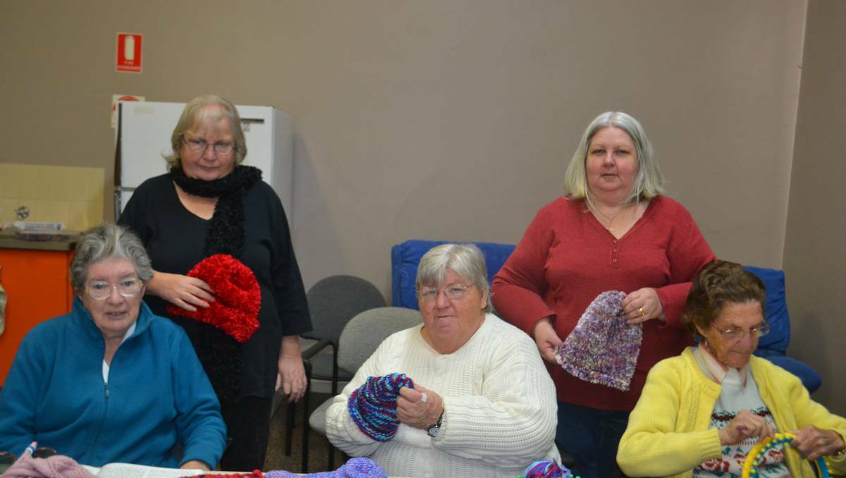 WELLINGTON: Mary de Graaf, Lorna Carpenter, Elaine Currie, Lynne Munro, Dorothy Robb from the seniors craft group are making items for cancer patients. 