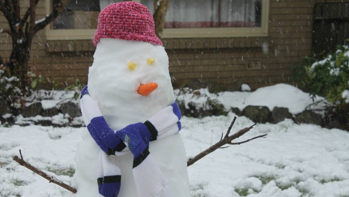 SNOW: Around Oberon inspired Dave Percy and family to built this snowman. Photo Dave Percy. 