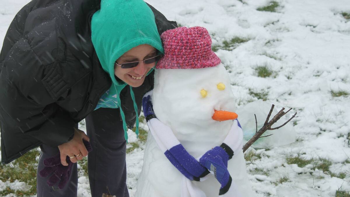 SNOW: Around Oberon inspired Dave Percy and family to built this snowman. Photo Dave Percy. 