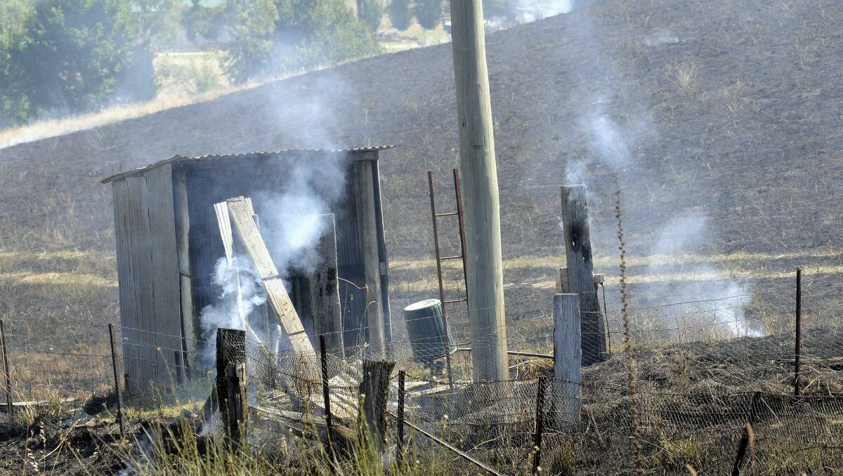 The blaze at Perthville last week. 