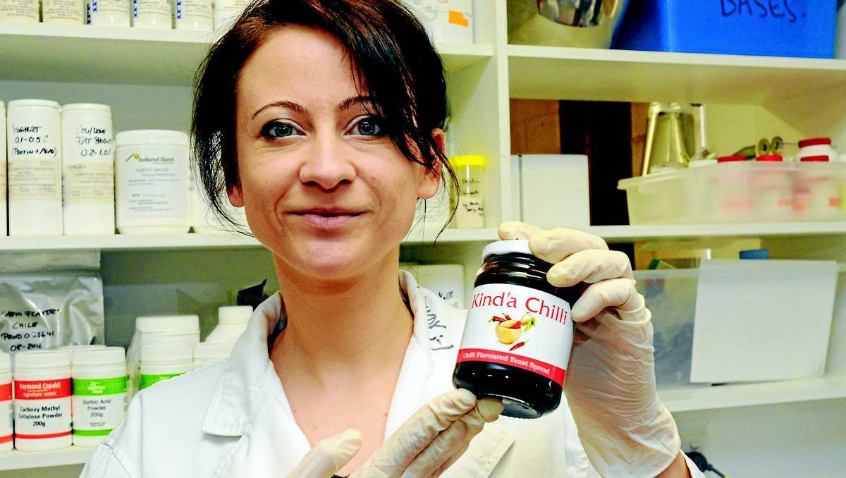 ORANGE: Agritechnology food scientist Mandy Seuss with the company's Kind’a Chilli spread.