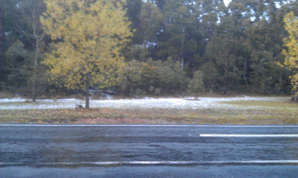 SNOW: Black Springs near Oberon received a dusting of snow overnight on June 24. Photo: Terry Garner