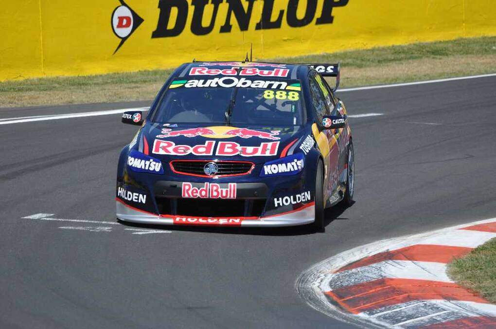 On the track during the second practice for co-drivers on Thursday ahead of the Bathurst 1000. Photo: Mark Rayner. 