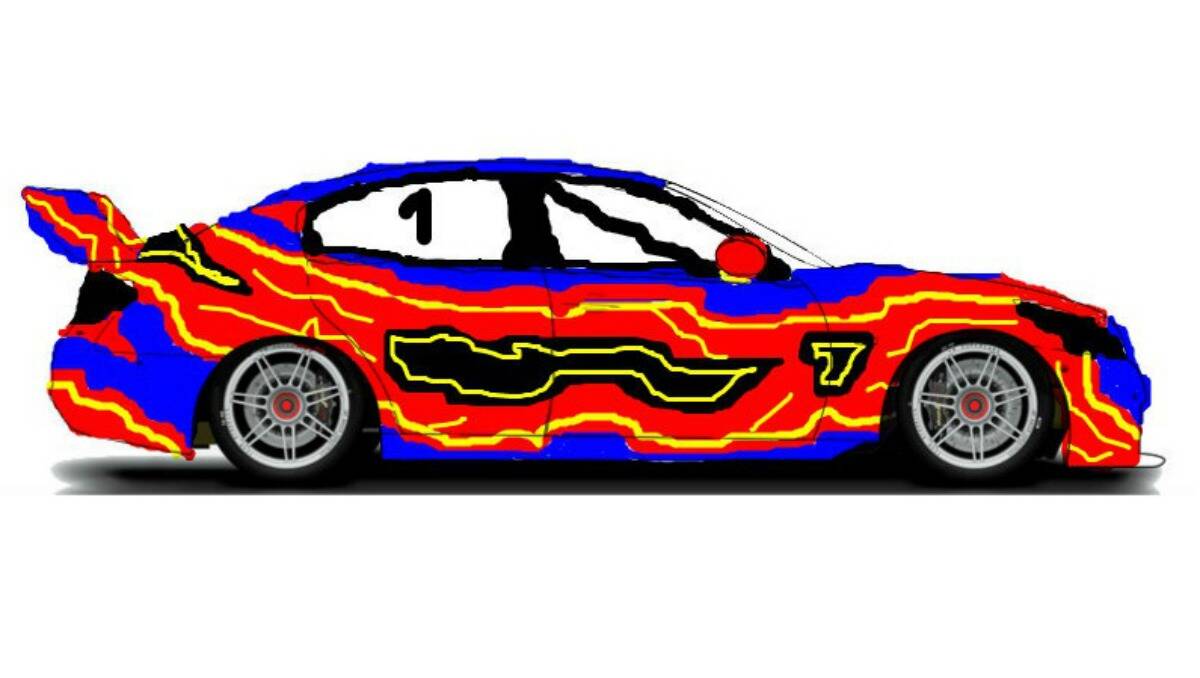 SAM DWYER: I have based my livery on a thunder and lightning theme. Because when I'm at the track nothing beats the sound of 28 V8 Supercars Thundering around the top of the mountain.